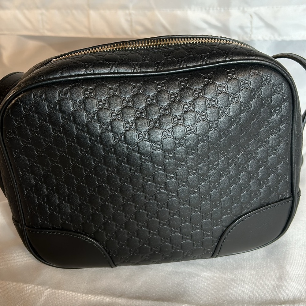GUCCI Microshima GG Black Unisex Crossbody Bag 449413 BMJ1G 1000 ** - Picture 13 of 16